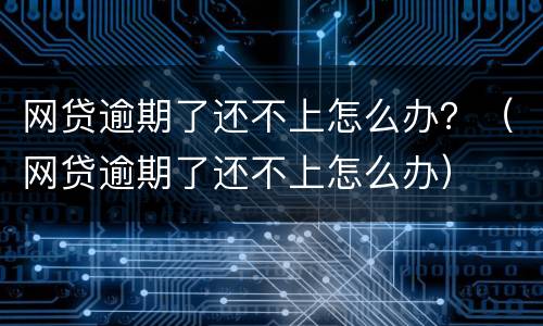网贷逾期了还不上怎么办？（网贷逾期了还不上怎么办）