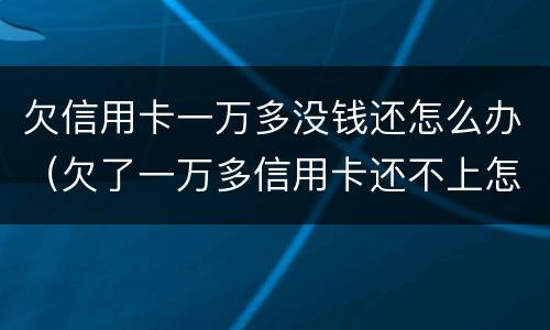 欠信用卡一万多没钱还怎么办（欠了一万多信用卡还不上怎么办）