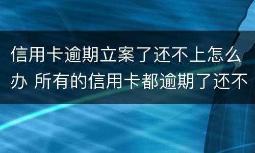 信用卡逾期立案了还不上怎么办 所有的信用卡都逾期了还不上,怎么办