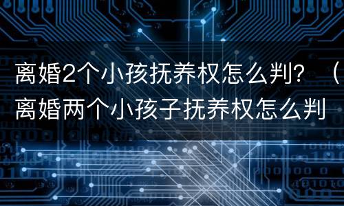 离婚2个小孩抚养权怎么判？（离婚两个小孩子抚养权怎么判定）