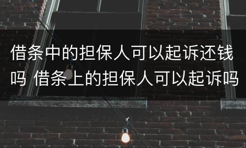 借条中的担保人可以起诉还钱吗 借条上的担保人可以起诉吗