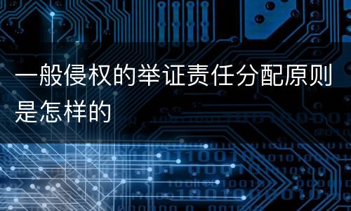 一般侵权的举证责任分配原则是怎样的