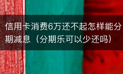 信用卡消费6万还不起怎样能分期减息（分期乐可以少还吗）