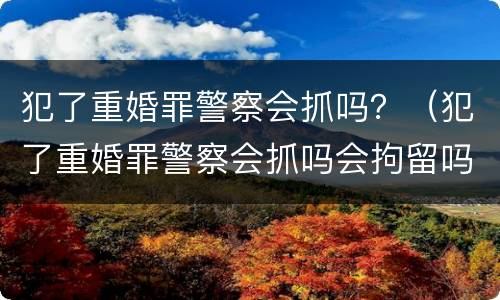 犯了重婚罪警察会抓吗？（犯了重婚罪警察会抓吗会拘留吗）