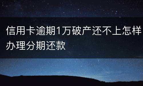 信用卡逾期1万破产还不上怎样办理分期还款