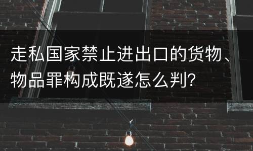 走私国家禁止进出口的货物、物品罪构成既遂怎么判？