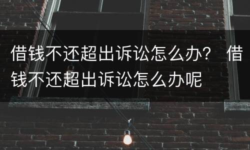 借钱不还超出诉讼怎么办？ 借钱不还超出诉讼怎么办呢