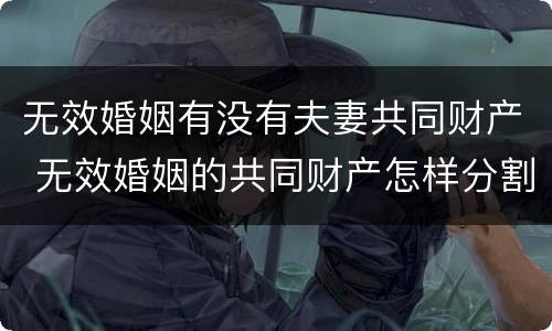 无效婚姻有没有夫妻共同财产 无效婚姻的共同财产怎样分割