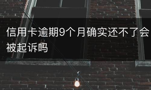 信用卡逾期9个月确实还不了会被起诉吗