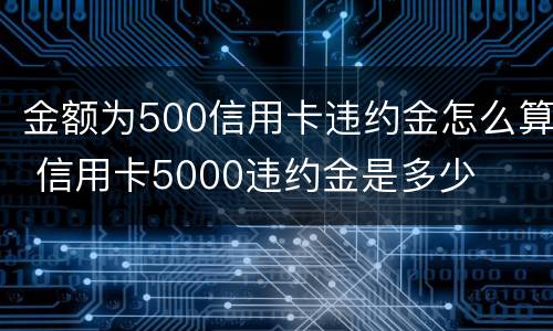 金额为500信用卡违约金怎么算 信用卡5000违约金是多少