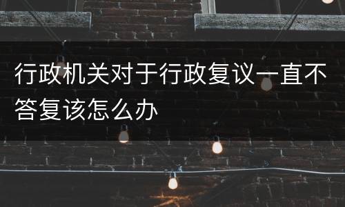 行政机关对于行政复议一直不答复该怎么办