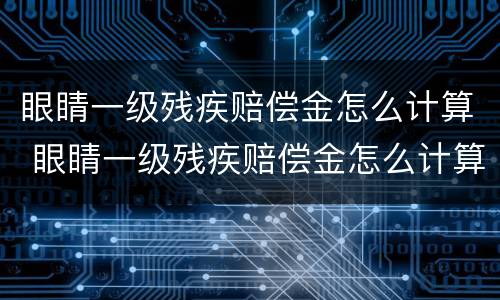 眼睛一级残疾赔偿金怎么计算 眼睛一级残疾赔偿金怎么计算的