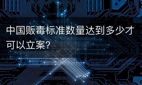 中国贩毒标准数量达到多少才可以立案？