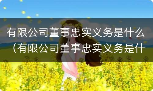 有限公司董事忠实义务是什么（有限公司董事忠实义务是什么呢）