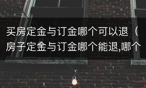 买房定金与订金哪个可以退（房子定金与订金哪个能退,哪个不能退?）