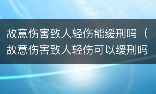 故意伤害致人轻伤能缓刑吗（故意伤害致人轻伤可以缓刑吗）
