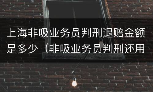 上海非吸业务员判刑退赔金额是多少（非吸业务员判刑还用退赔吗）