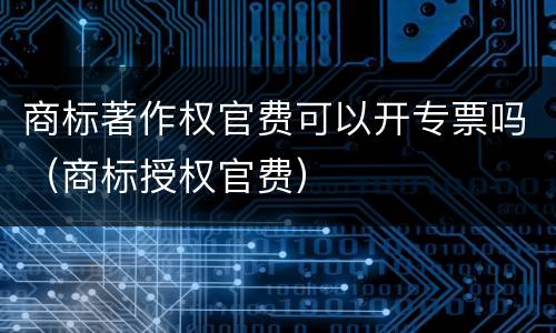 商标著作权官费可以开专票吗（商标授权官费）
