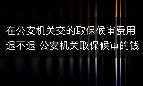 在公安机关交的取保候审费用退不退 公安机关取保候审的钱能退吗