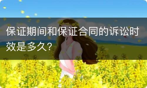 保证期间和保证合同的诉讼时效是多久？