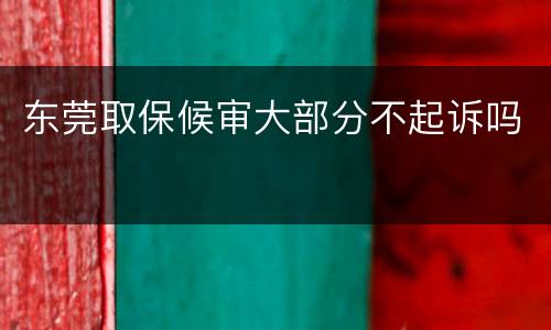 东莞取保候审大部分不起诉吗