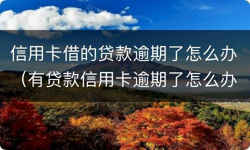 信用卡借的贷款逾期了怎么办（有贷款信用卡逾期了怎么办）