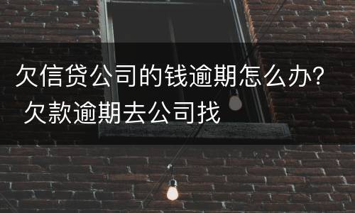 欠信贷公司的钱逾期怎么办？ 欠款逾期去公司找