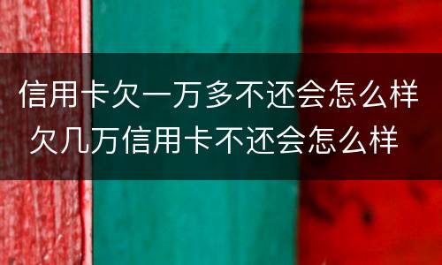 信用卡欠一万多不还会怎么样 欠几万信用卡不还会怎么样