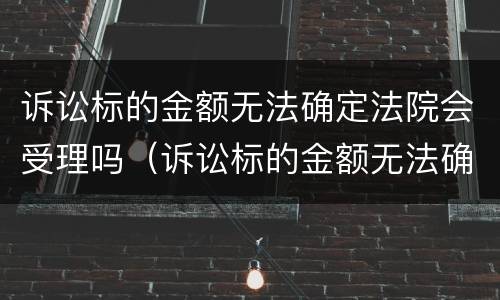 诉讼标的金额无法确定法院会受理吗（诉讼标的金额无法确定法院会受理吗是真的吗）