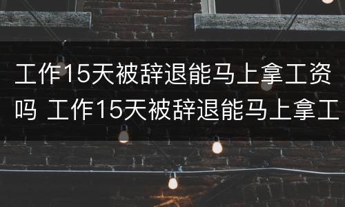 工作15天被辞退能马上拿工资吗 工作15天被辞退能马上拿工资吗请问