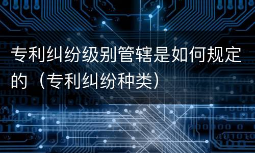 专利纠纷级别管辖是如何规定的（专利纠纷种类）