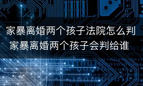 家暴离婚两个孩子法院怎么判 家暴离婚两个孩子会判给谁