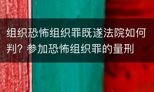 组织恐怖组织罪既遂法院如何判? 参加恐怖组织罪的量刑