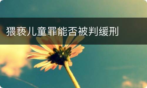 猥亵儿童罪能否被判缓刑
