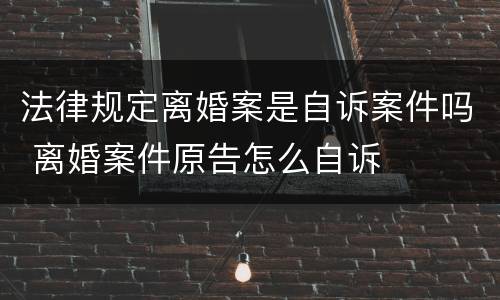 法律规定离婚案是自诉案件吗 离婚案件原告怎么自诉