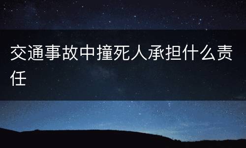 交通事故中撞死人承担什么责任