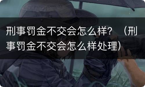 刑事罚金不交会怎么样？（刑事罚金不交会怎么样处理）
