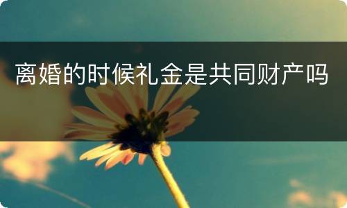 离婚的时候礼金是共同财产吗