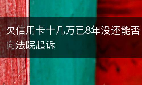 欠信用卡十几万已8年没还能否向法院起诉