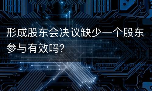 形成股东会决议缺少一个股东参与有效吗？