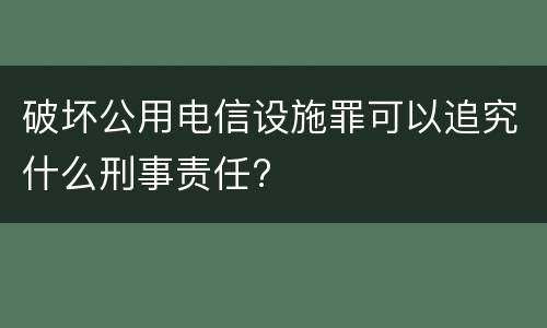 破坏公用电信设施罪可以追究什么刑事责任?