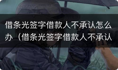借条光签字借款人不承认怎么办（借条光签字借款人不承认怎么办理）