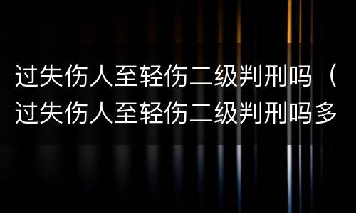 过失伤人至轻伤二级判刑吗（过失伤人至轻伤二级判刑吗多少年）
