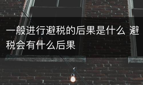 一般进行避税的后果是什么 避税会有什么后果