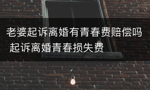 老婆起诉离婚有青春费赔偿吗 起诉离婚青春损失费