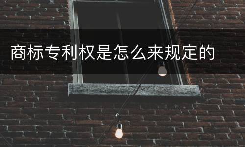 商标专利权是怎么来规定的