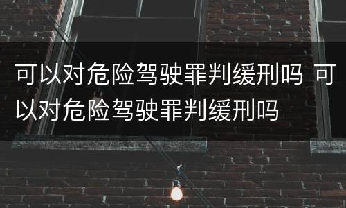 可以对危险驾驶罪判缓刑吗 可以对危险驾驶罪判缓刑吗