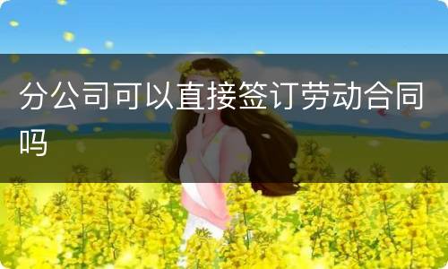 分公司可以直接签订劳动合同吗