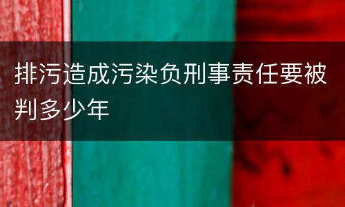 排污造成污染负刑事责任要被判多少年