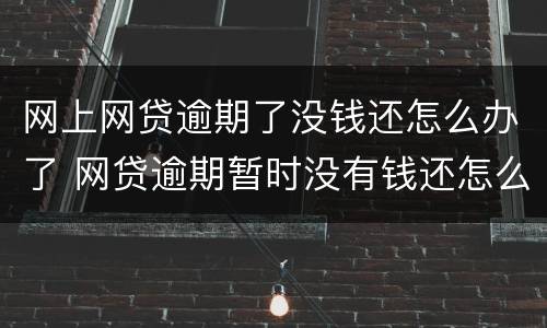 网上网贷逾期了没钱还怎么办了 网贷逾期暂时没有钱还怎么办